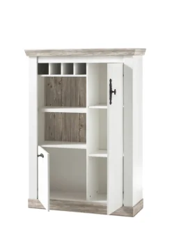 Kommode FLORENZ 105 x 146 cm weiß/braun