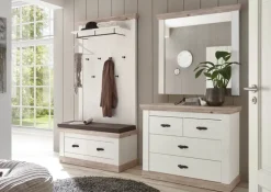 Kommode FLORENZ 107 x 87 cm weiß/braun