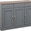 Kommode NICLAS 4.1 131x86x45 cm Massivholz grau