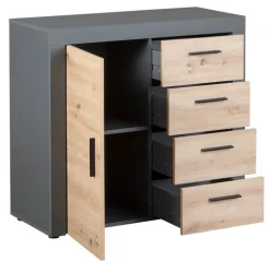 Kommode ROLAND 1T4S grau/ braun