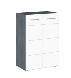 Kommode SALUTE 60x86,9x35 cm Sardegna Rauchsilber/Weiß Hochglanz