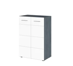 Kommode SALUTE 60x86,9x35 cm Sardegna Rauchsilber/Weiß Hochglanz