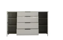 Kommode SANTORIN 180 x 99 cm Sandgrau/Glasfront Sandgrau