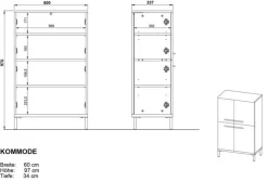 Kommode YONKERS 60 x 97 cm Kaschmir/ Nussbaum