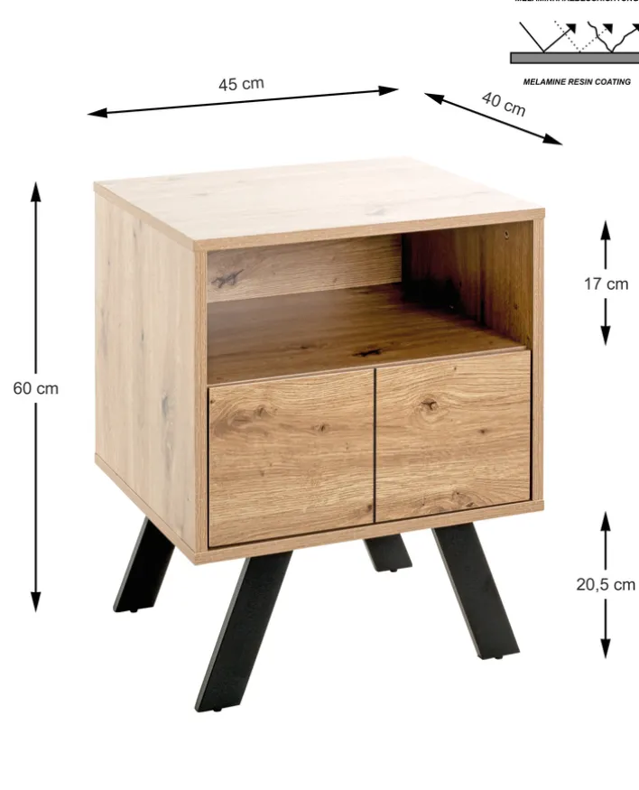 Konsole 45 x 60 x 40 cm braun/schwarz