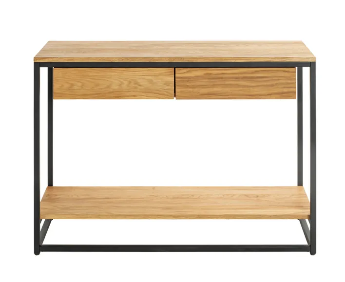 Konsole 100cm Eiche massiv/schwarz