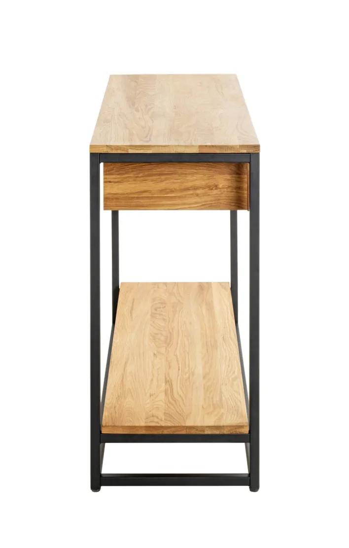 Konsole 100cm Eiche massiv/schwarz