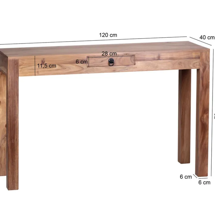 Konsolentisch 120 x 70 cm Akazie braun