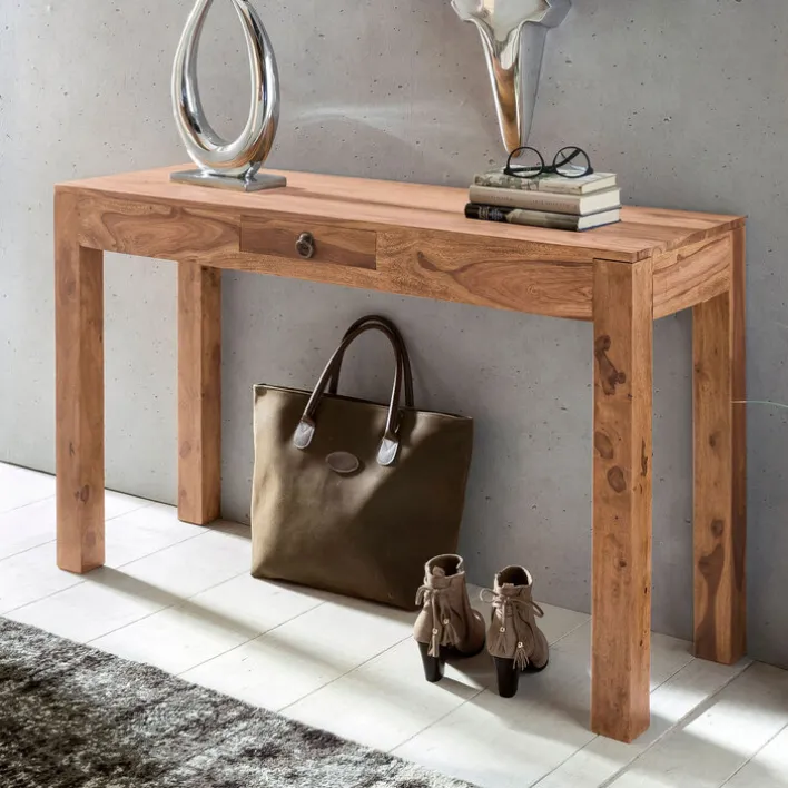 Konsolentisch 120 x 70 cm Akazie braun