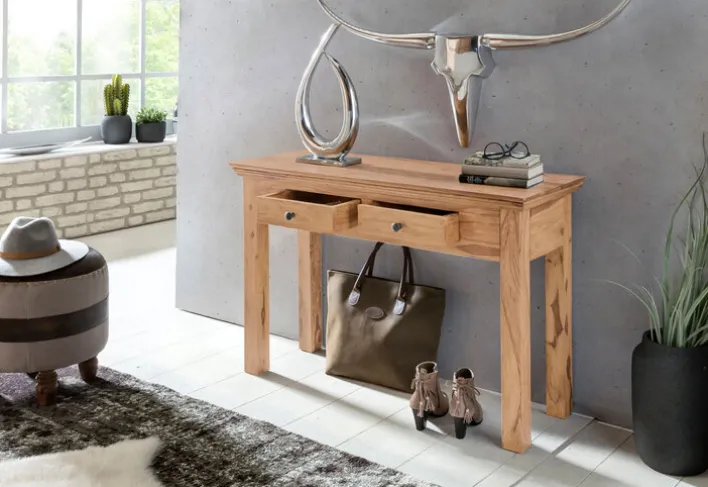 Konsolentisch 110 x 76 cm Akazie braun