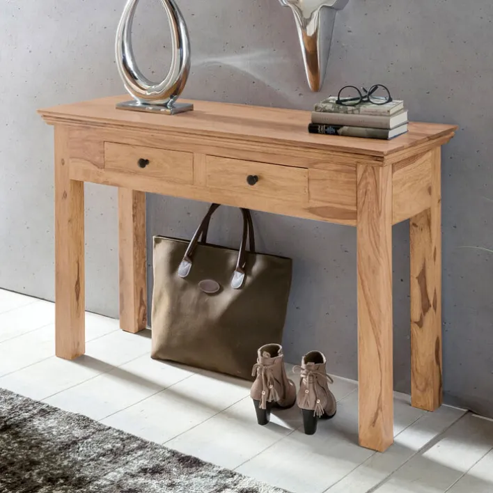 Konsolentisch 110 x 76 cm Akazie braun