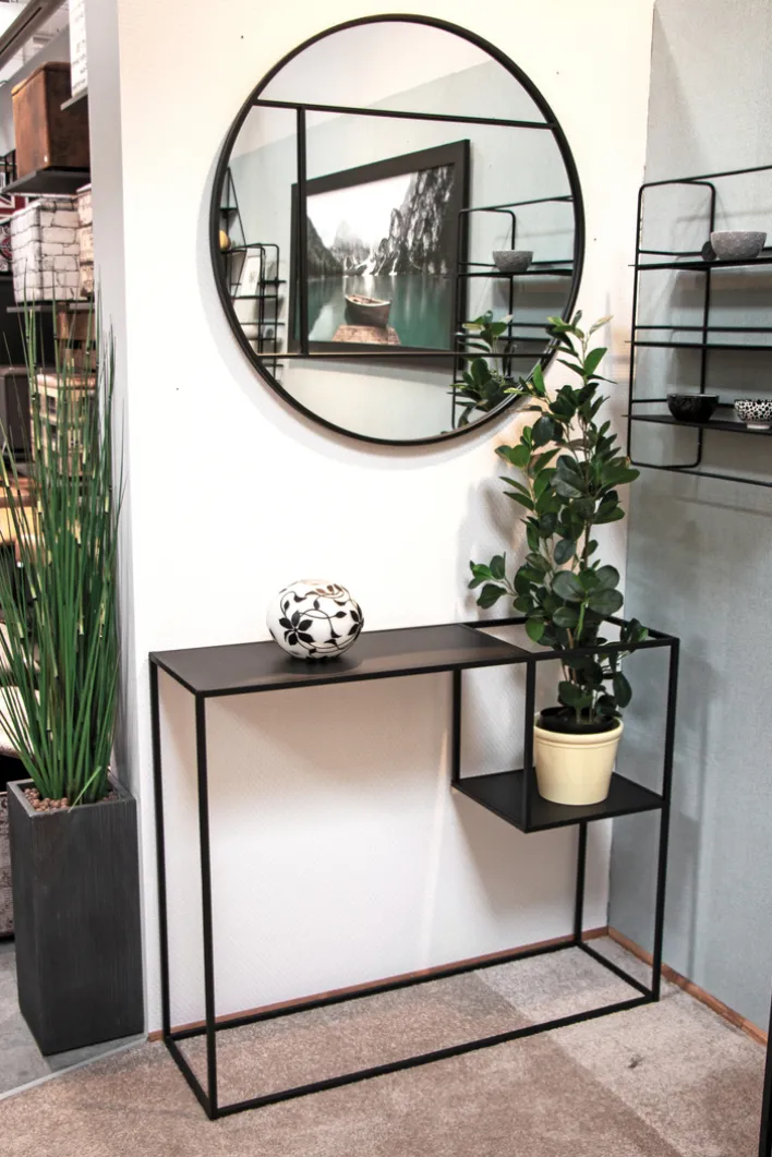 Konsolentisch 100 x 30 cm Metall Schwarz