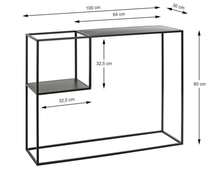 Konsolentisch 100 x 30 cm Metall Schwarz
