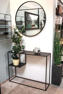 Konsolentisch 100 x 30 cm Metall Schwarz