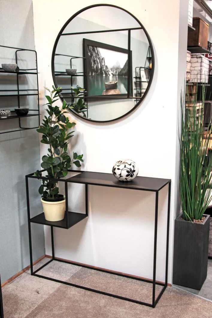 Konsolentisch 100 x 30 cm Metall Schwarz