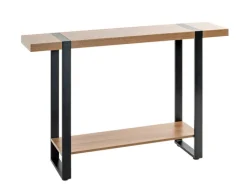 Konsolentisch 120 x 30 cm Schwarz/ Eiche dunkel