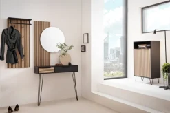 Konsolentisch HANK schwarzmatt/Akustikpaneel Optik