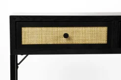 Konsolentisch JOANNA 120 x 76 cm Rattangeflecht/schwarz