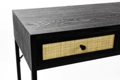 Konsolentisch JOANNA 120 x 76 cm Rattangeflecht/schwarz