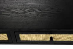 Konsolentisch JOANNA 120 x 76 cm Rattangeflecht/schwarz