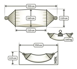 LA SIESTA Hängematte Doppel ALISIO 160 cm Toucan