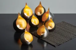 LAMBERT Windlicht CALDERA 20 cm schwarz /goldfarbig