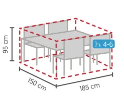 LC WHOLESALER Schutzhülle für Gartenesstischgruppe S