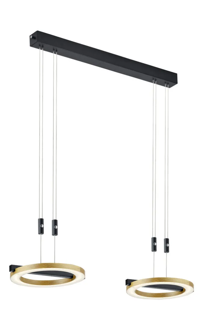 LED Balkenpendel NELLA 2-flg Holz /schwarz