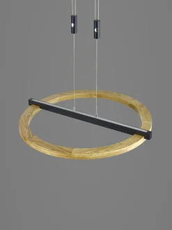 LED Pendelleuchte NELLA 1-flg Holz /schwarz