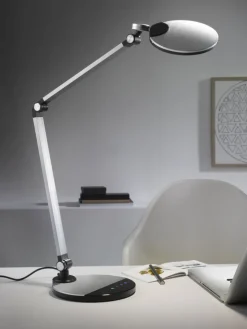 LED Schreibtischlampe EXPECT 90 cm silberfarbig/ schwarz