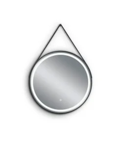 LED-Spiegel FINCHEN Ø 60 cm Spiegelglas/schwarz