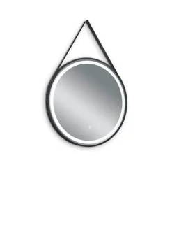 LED-Spiegel FINCHEN Ø 60 cm Spiegelglas/schwarz