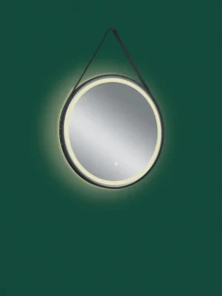 LED-Spiegel FINCHEN Ø 60 cm Spiegelglas/schwarz