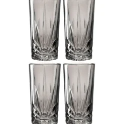 LEONARDO Longdrinkglas CAPRI 4er Set grau