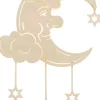 Lichtobjekt TRÄUMENDER MOND Holz 44 x 27,5 x 4 cm Mehrfarbig