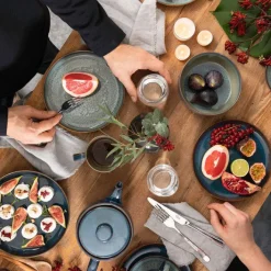 like. Frühstücksservice CRAFTED DENIM 6-teilig blau/ braun