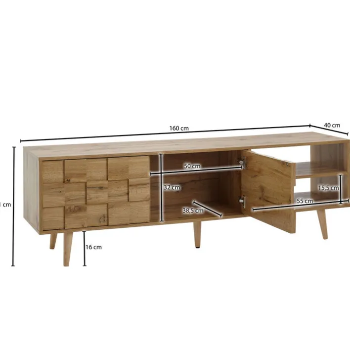 Lowboard 160 x 51 cm Eiche