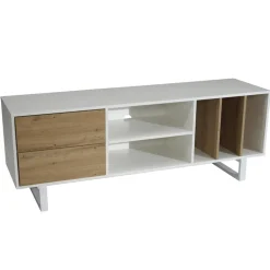 Lowboard 150 x 55 x 40 cm Weiß/Eiche-Dekor