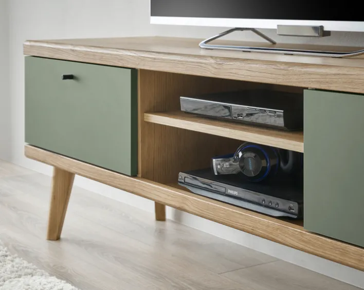 Lowboard ALVA 160 x 50 cm Salbeifarbig/braun