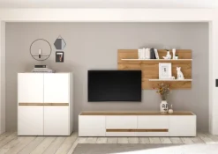 Lowboard CITY 223 x 42 cm weiß/braun