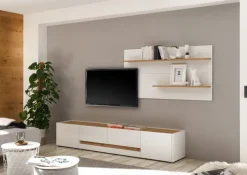 Lowboard CITY 223 x 42 cm weiß/braun