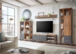 Lowboard DETROIT 156 x 53 cm braun/anthrazit