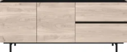 Lowboard EMMA 162 x 63 cm Castello-Eiche-Dekor beige/schwarz