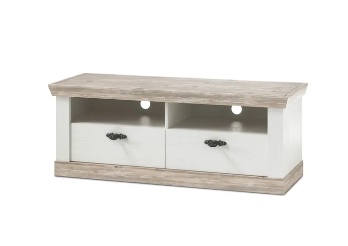 Lowboard FLORENZ 134 x 51 cm weiß/braun