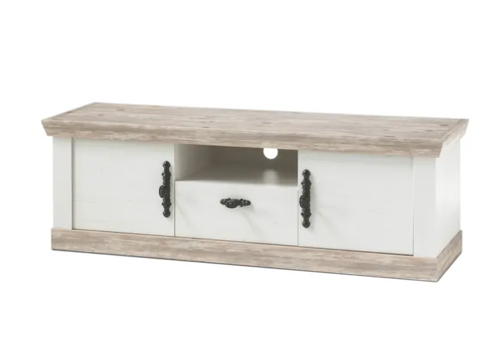 Lowboard FLORENZ 156 x 51 cm weiß/braun