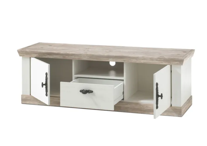 Lowboard FLORENZ 156 x 51 cm weiß/braun