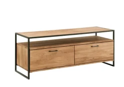 Lowboard FRAME 155 x 60 cm Eiche massiv natur geölt/schwarz