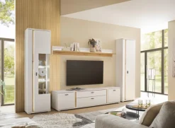 Lowboard LONG ISLAND 200 cm weiß/ Wotan Eiche