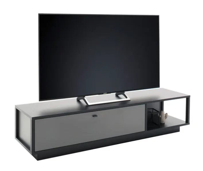 Lowboard LUXOR 186 x 43 cm Royal grau/ anthrazit