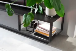 Lowboard LUXOR 186 x 43 cm Royal grau/ anthrazit